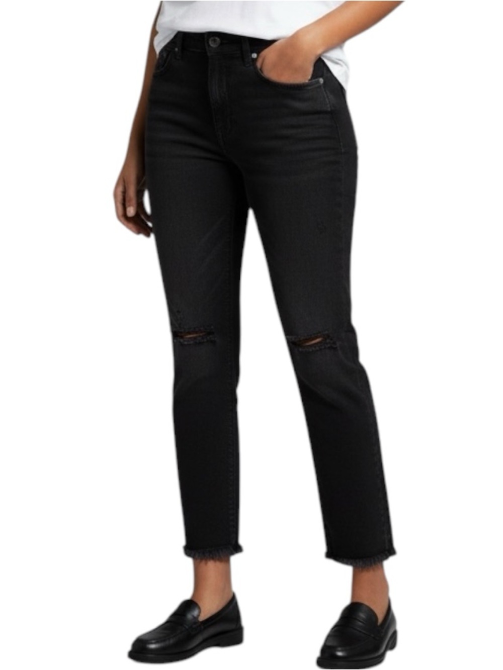 JUDY BLUE Slim Fit Stepped Distressed & Hem Jeans in Black Size 9/29 #JB88137 - Picture 3 of 10